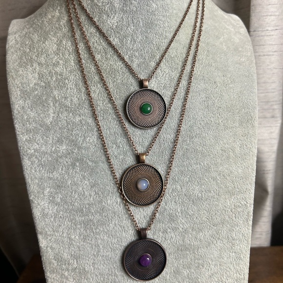 Geographic Grace - Copper Layered Necklace - Picture 4 of 4